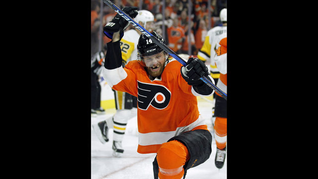 guentzel scores 4 goals to lead penguins to game 6 clinch wfox tv final score flyers april 22 friday